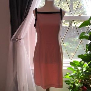 INC dress in pink and brown